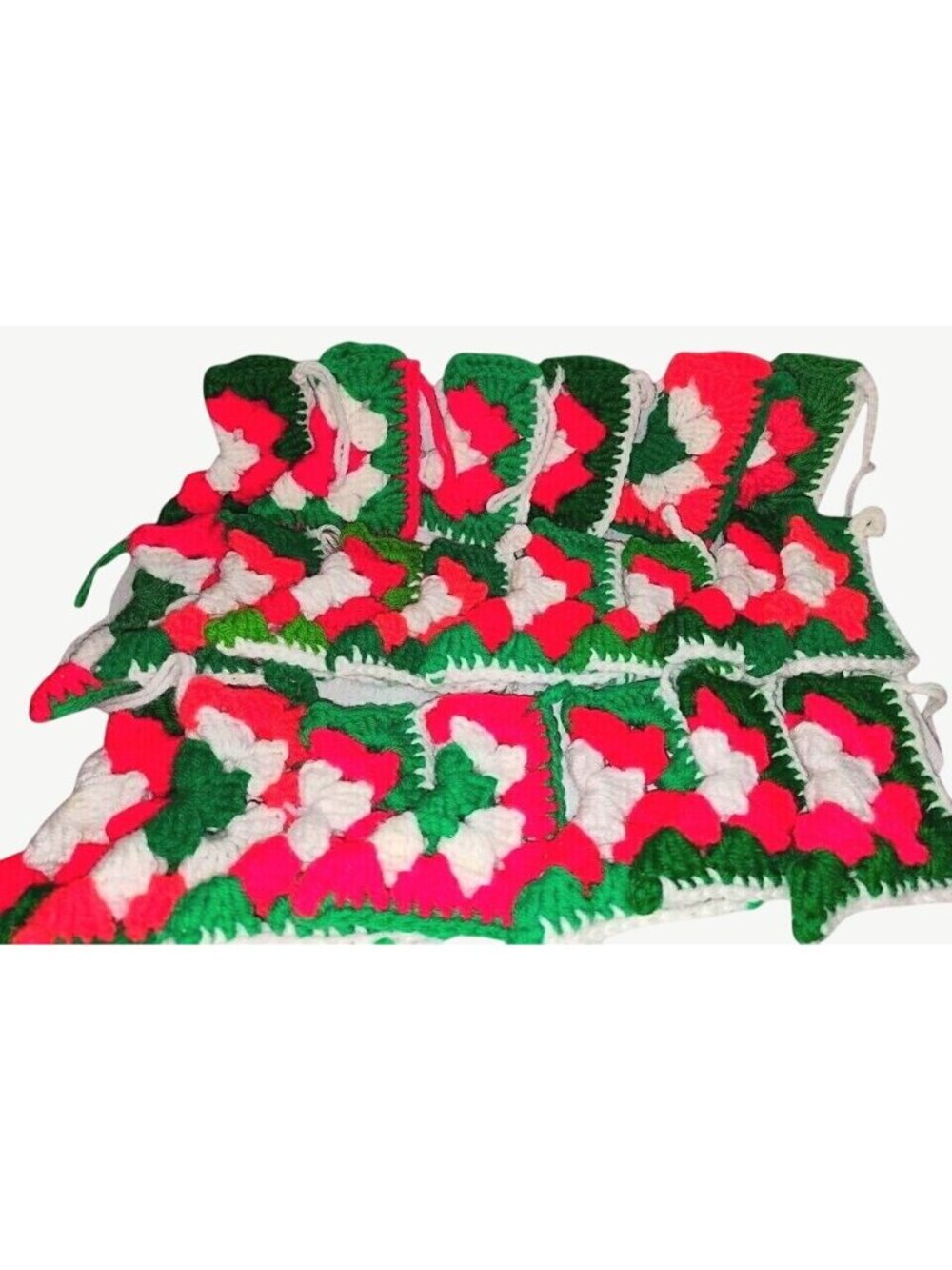 21 Vintage 1950 Handmade Crochet Mini Christmas Ornaments Stockings •H